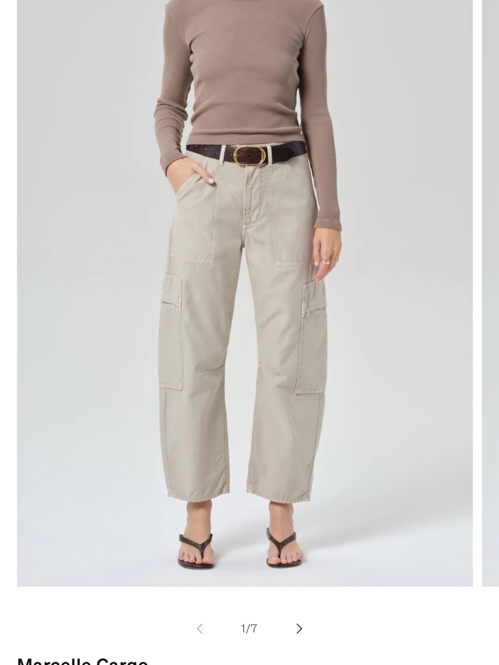 Citizens Of Humanity Beige Cargo Boyfriend Jeans